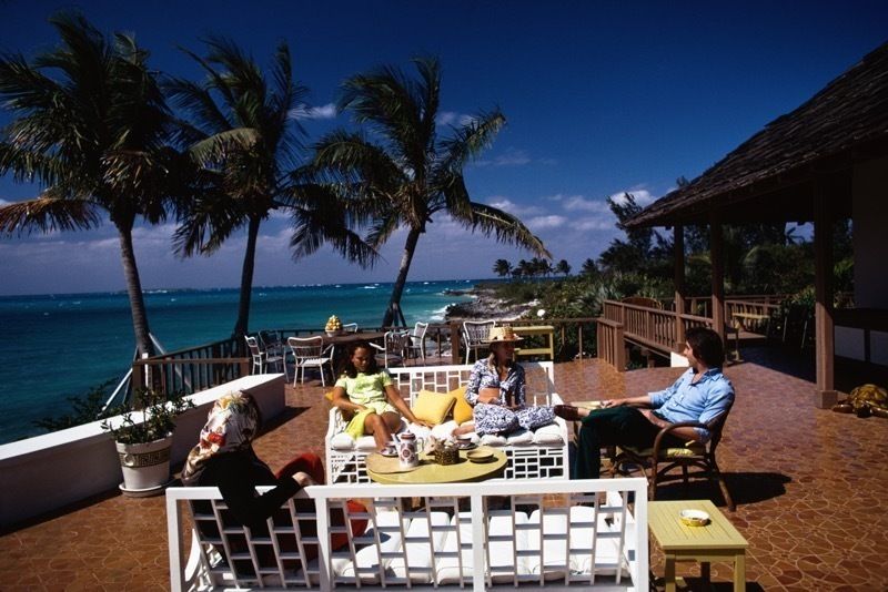 Slim Aarons 'Lyford Cay' C Type Print Framed In Black photo furniture