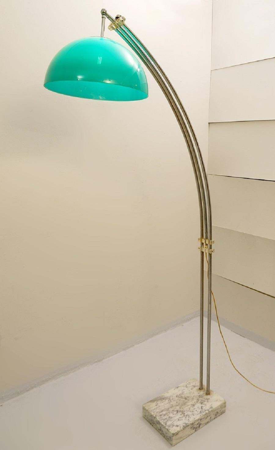 Floor Lamp Adjustable Arc By Harvey Guzzini For Meblo, 1970s photo buy