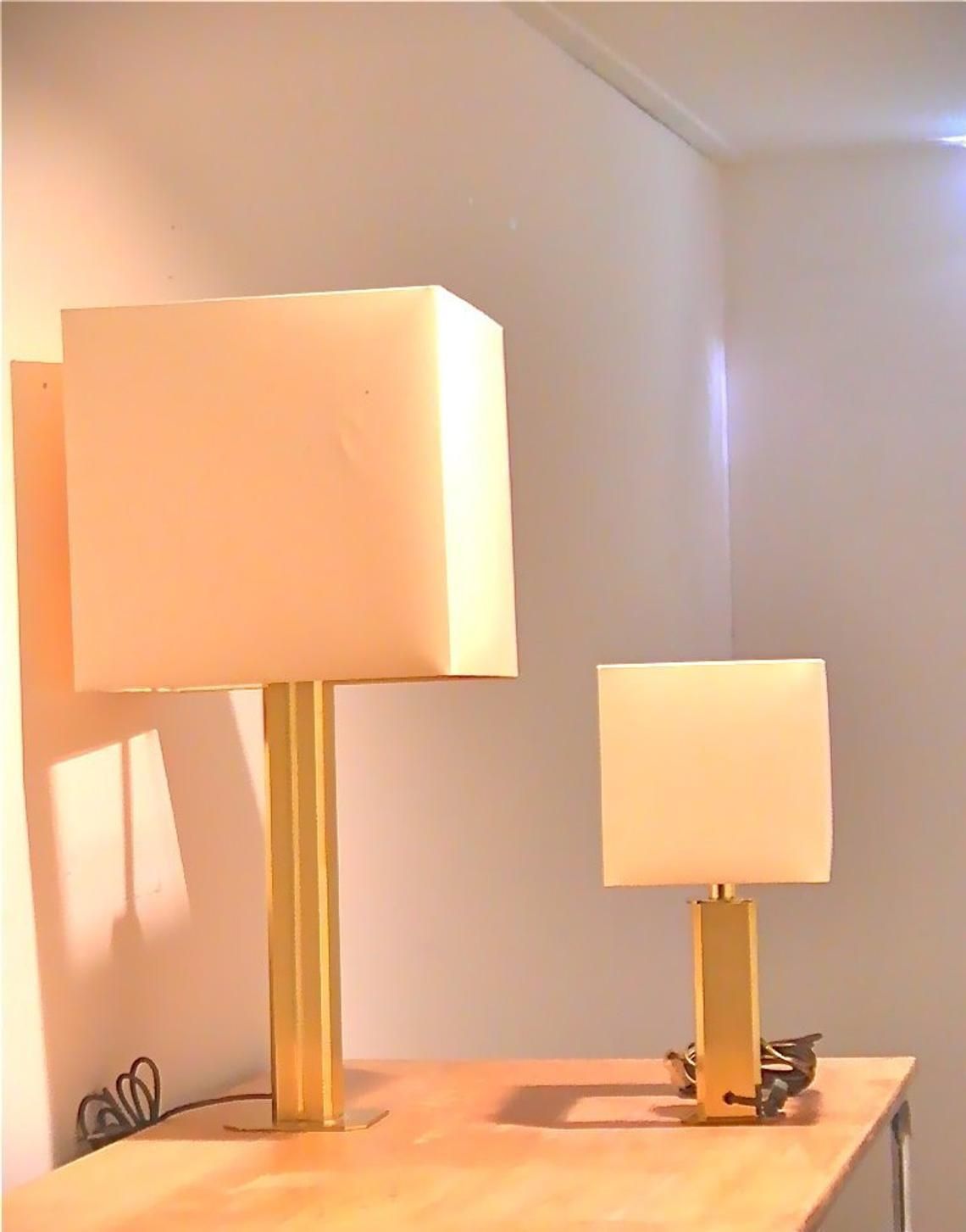 Vintage Hollywood Regency Mid Century Modern Brass Table Lamp In The Style Of Carl Springer, George Kovacs, Nessen Studio, Willy Rizzo photo furniture