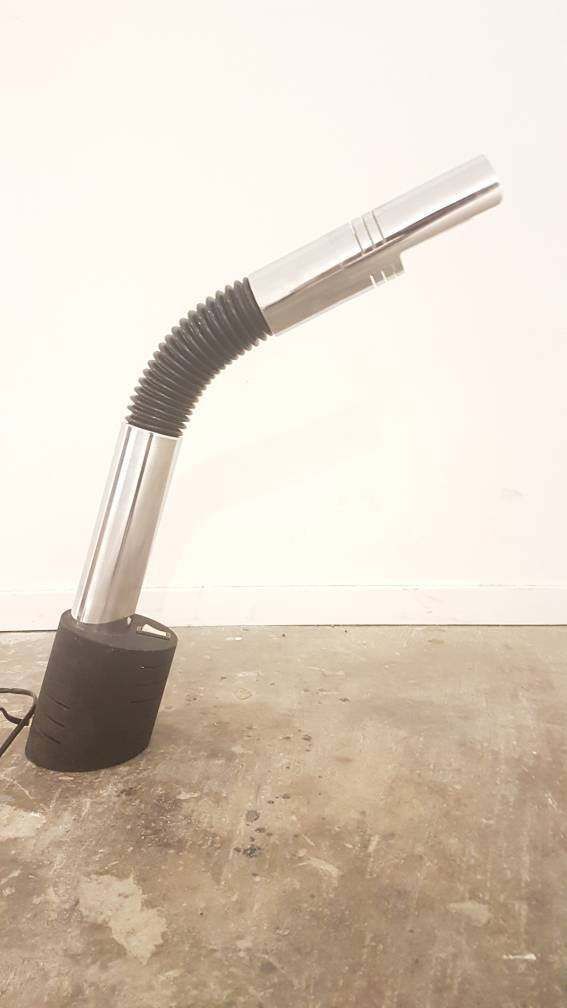 Italian Targetti Sankey 'Elbow' Series Desk Lamp, Chrome And Flexible With Metal Foot, 1970s Space Age Italian Modern photo 336.0