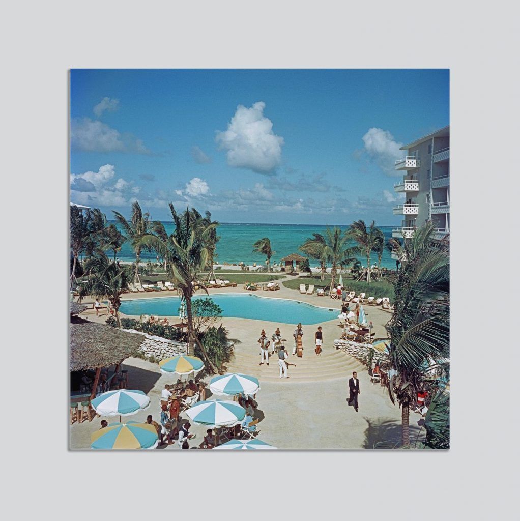 Slim Aarons 'Nassau Beach Hotel' Oversize C Type Print Framed In Perspex