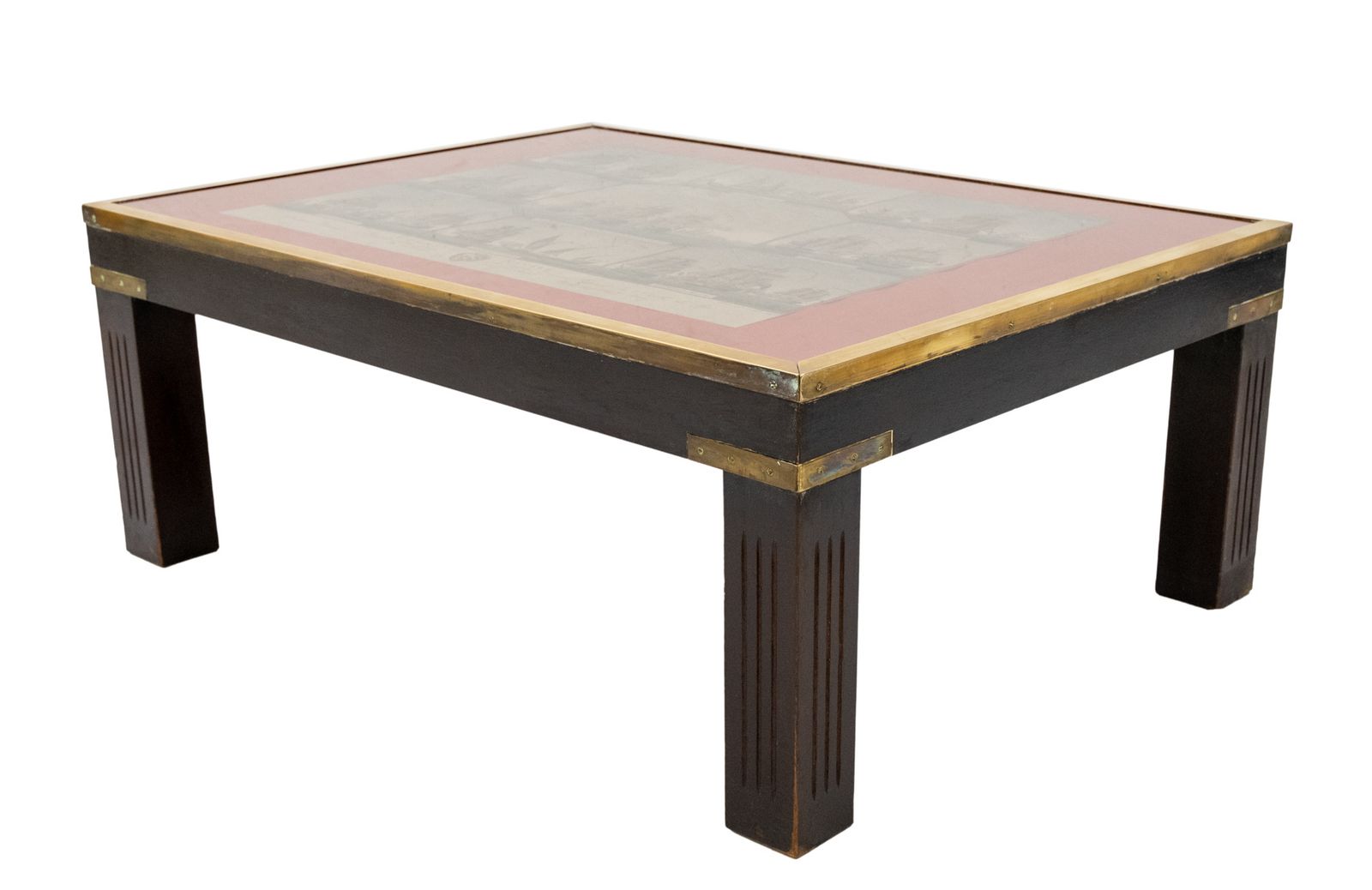 Vintage militaire salontafel "Combats Navals" Dom Joseph photo Meubels