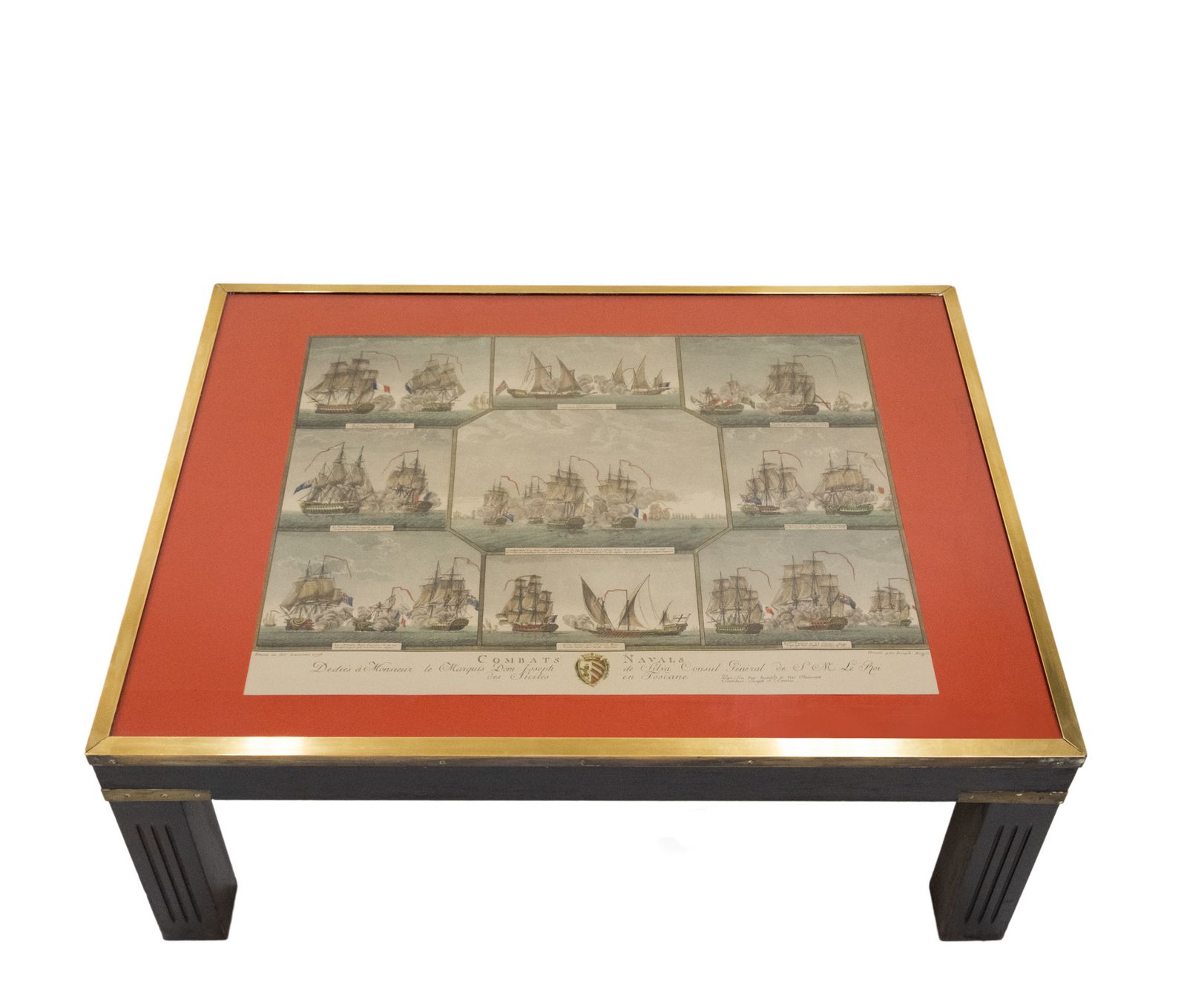 Vintage militaire salontafel "Combats Navals" Dom Joseph