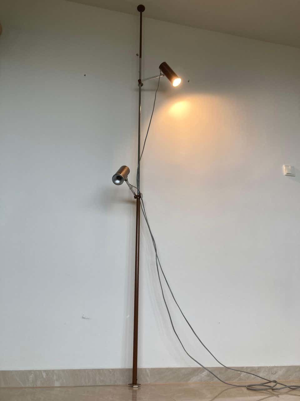 Rare Mid Century Floor To Ceiling Lamp By Josef Hůrka For Napako   1960s photo Lighting