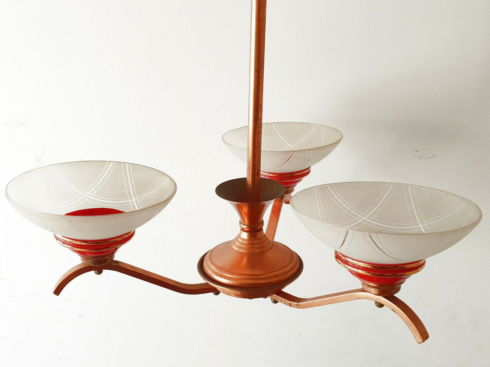 Plafondluster Uit De Jaren 1950 In Koper En Glas – Vintage photo furniture