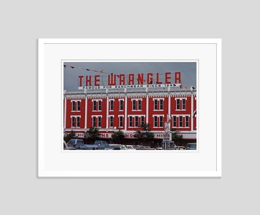 'Wrangler Store' Alain Le Garsmeur Limited Edition Archival Pigment Print Framed In White photo furniture