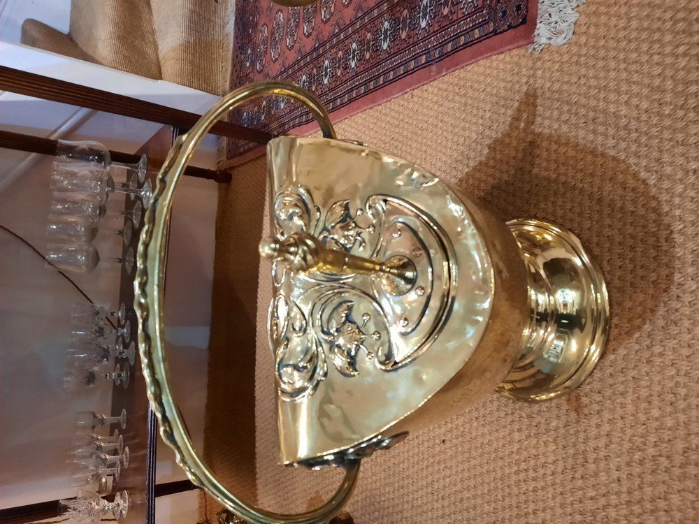 Late Victorian Brass Coal Helmet photo Home Fixtures