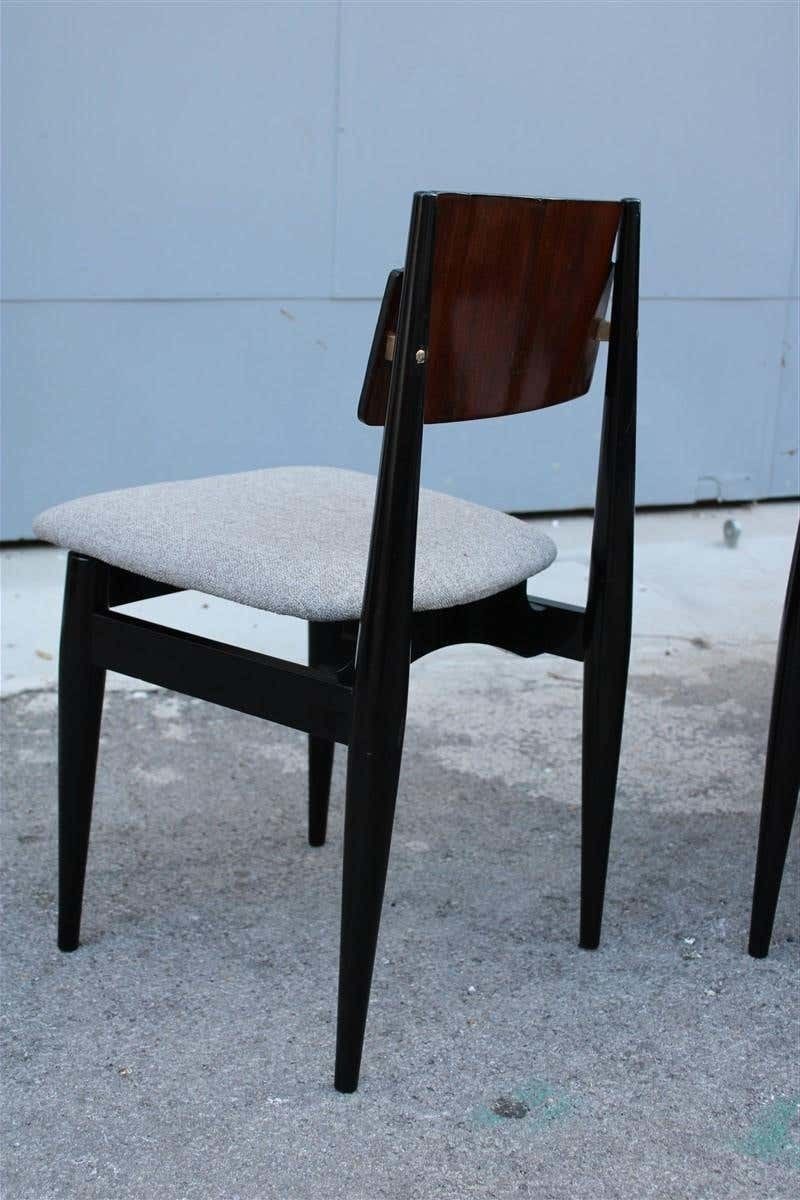 photo vintage Mid Century Dining Room Sets Teak Wood Brass Italian Design Extendable Table