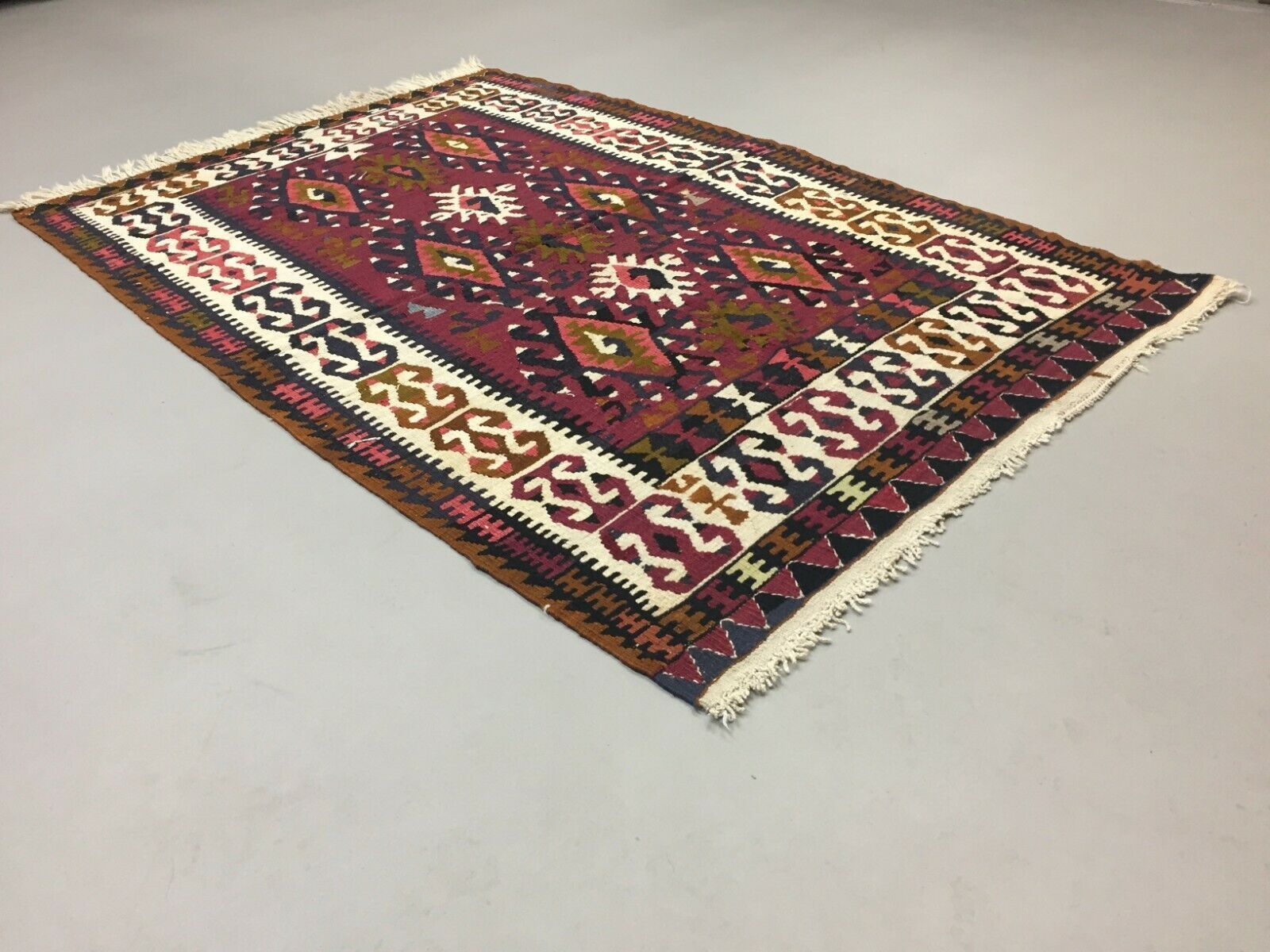 Turkish Kilim 180x112 Cm Wool Kelim Rug Red Green Medium photo furniture