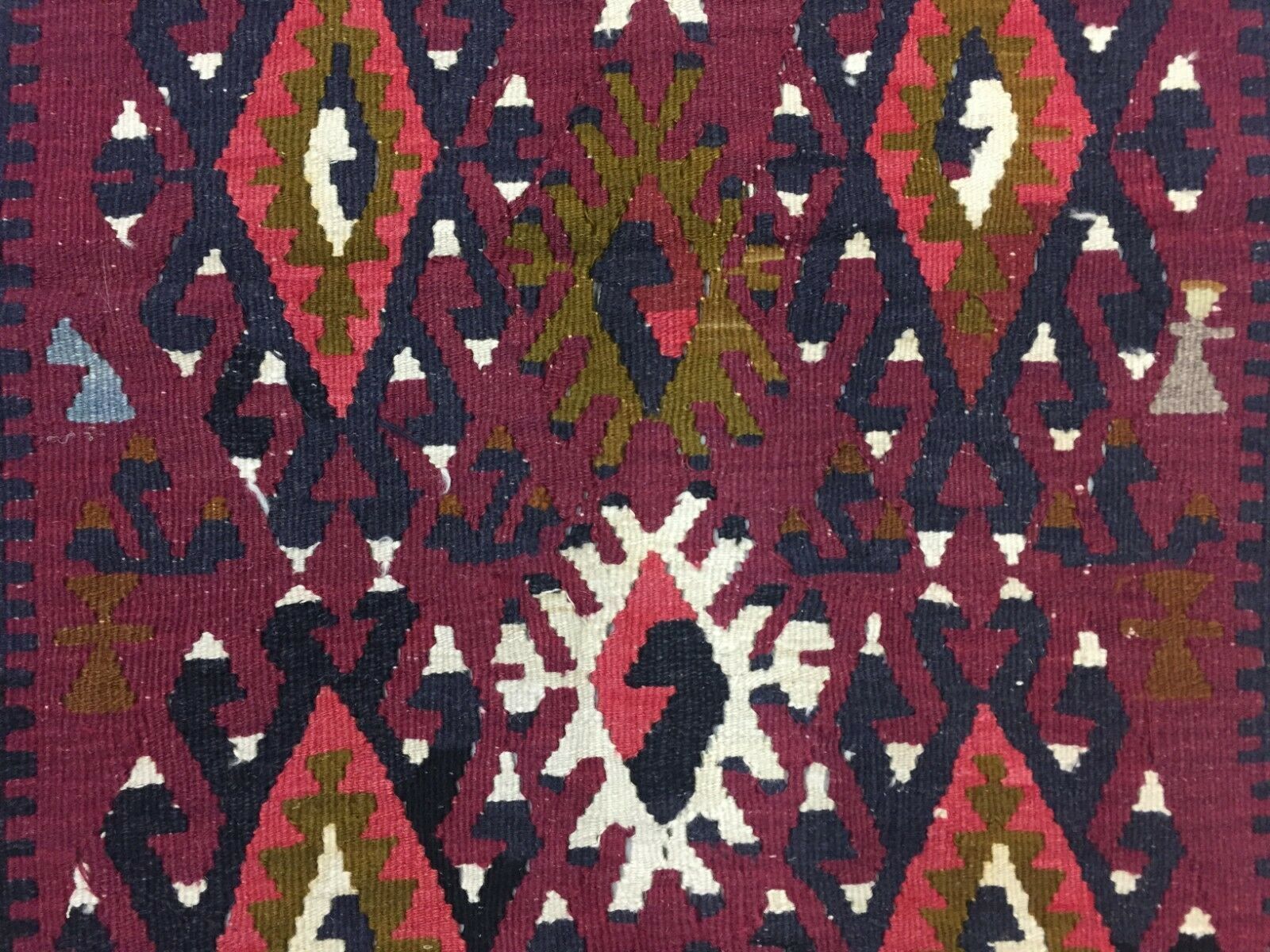 Turkish Kilim 180x112 Cm Wool Kelim Rug Red Green Medium photo vintage