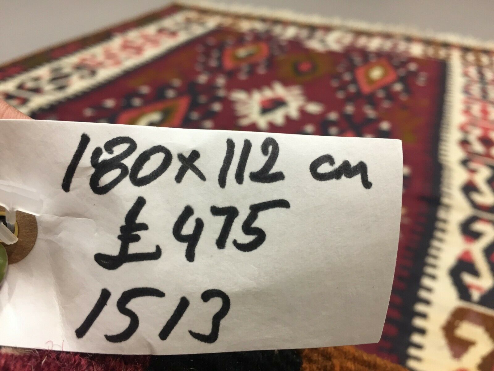 photo for sale Turkish Kilim 180x112 Cm Wool Kelim Rug Red Green Medium