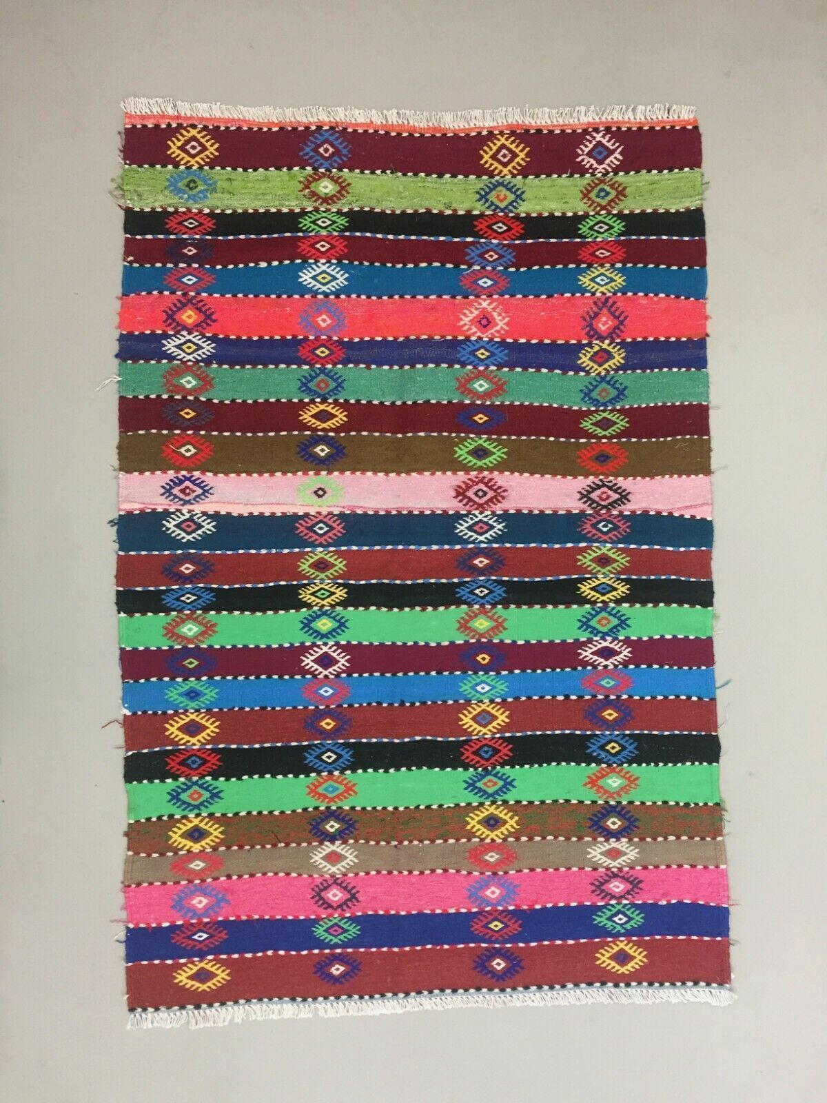 Old Turkish Kilim 158x106 Cm Kelim Rug Colourful, Blue Pink Green Orange Medium