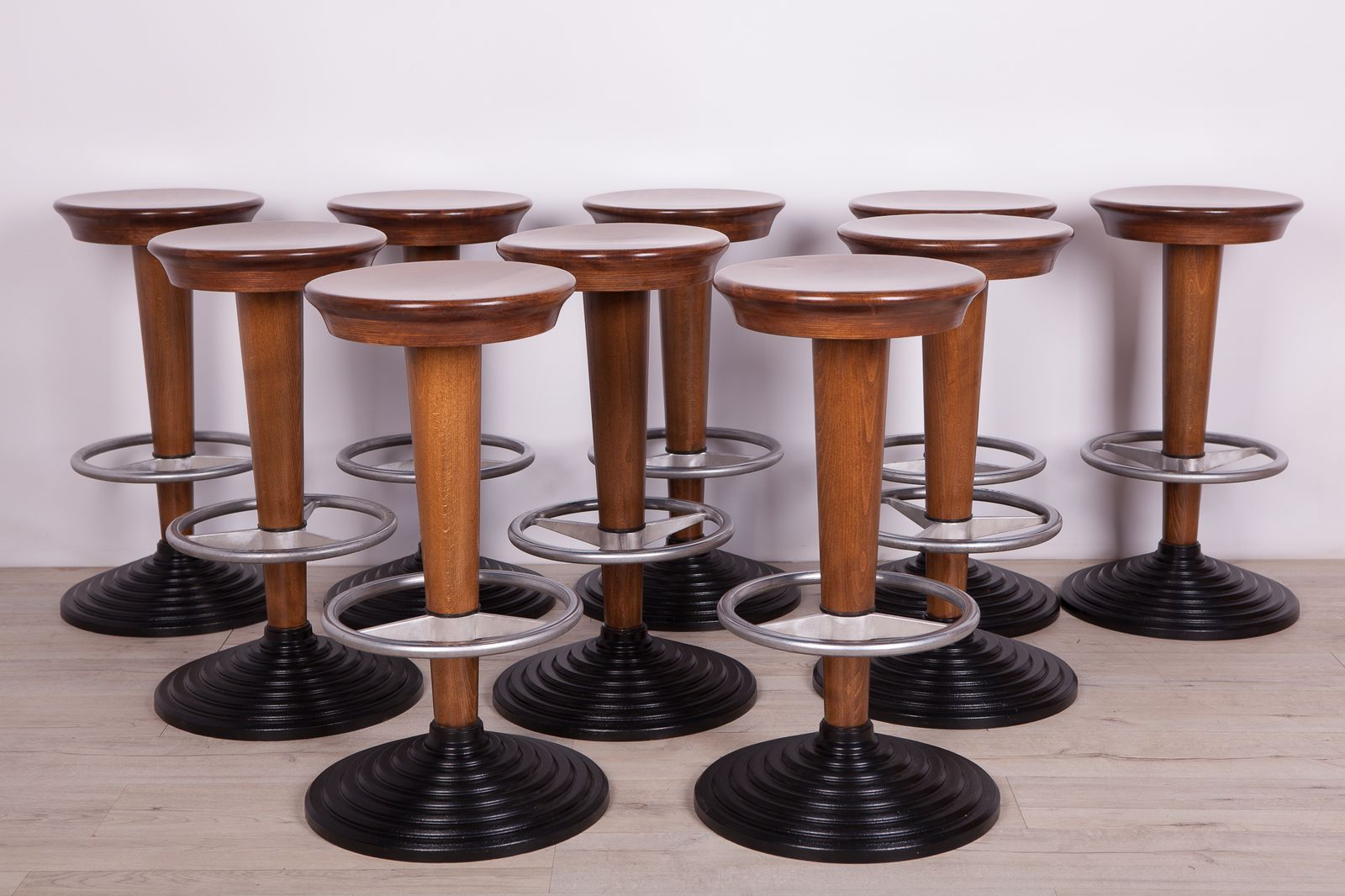 Furniture Mid Century Barstools, 1950s, Set Of 10 photo