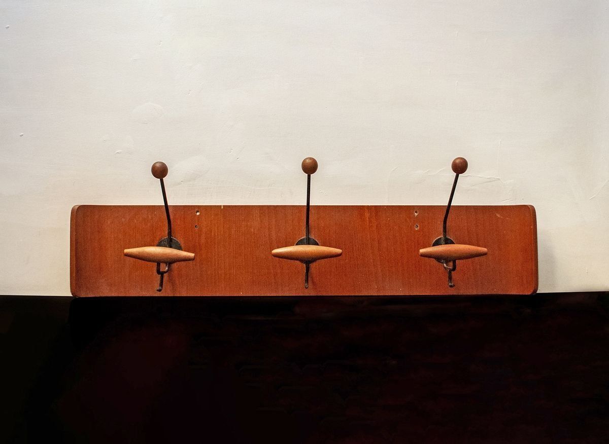 Italian Curved Plywood Coat Rack From Fratelli Reguitti, 1950s