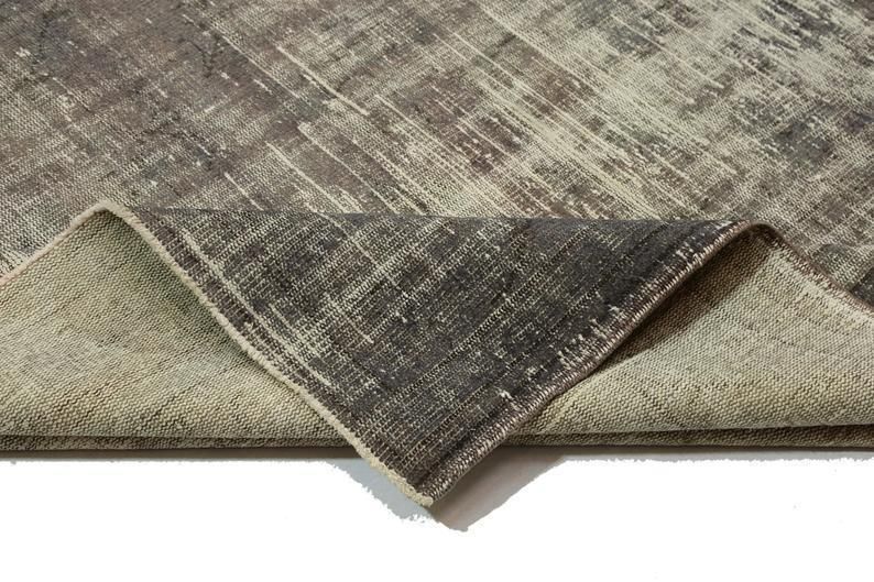 photo furniture 208x333 Cm Oversized Turkish Neutral Vintage Oushak Area Rug, Living Room Rug, Wool, Handmade, Large, Floral, Oriental, Beige, Brown Natural
