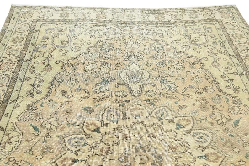 214x303 Cm Turkish Rug, Vintage, Area Rug, Handmade, Beige, Oushak Rug, Rugs, Oversized, Turkey, Large Area Rug, Rare, Oriental, Neutral, Rugs photo vinterior