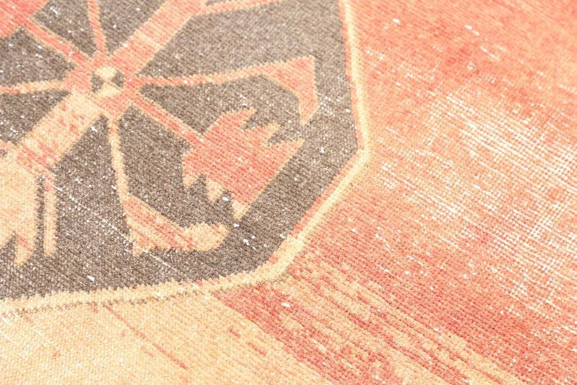 101x374 Cm Turkish Runner Rug, Turkish Faded Orange Red Vintage Oushak Rug, Bohemian Rug, Wool Rug, Bedroom Rug, Rug, Boho Chic Luxury Runners photo 349.0