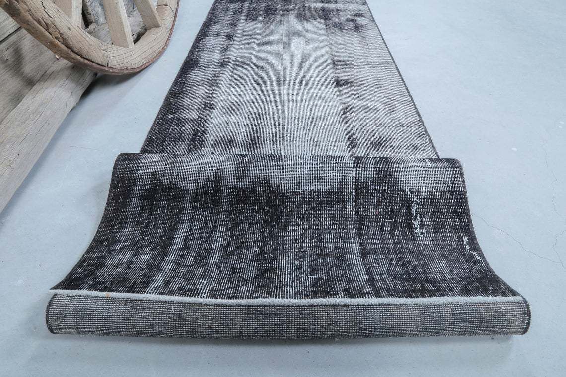 photo furniture 75x378 Cm Faded Red Runner, Distressed Black Gray White Turkish Runner Rug, Ethnic Muted Floor Runners, Handmade Runner Entryway Runner Rugs