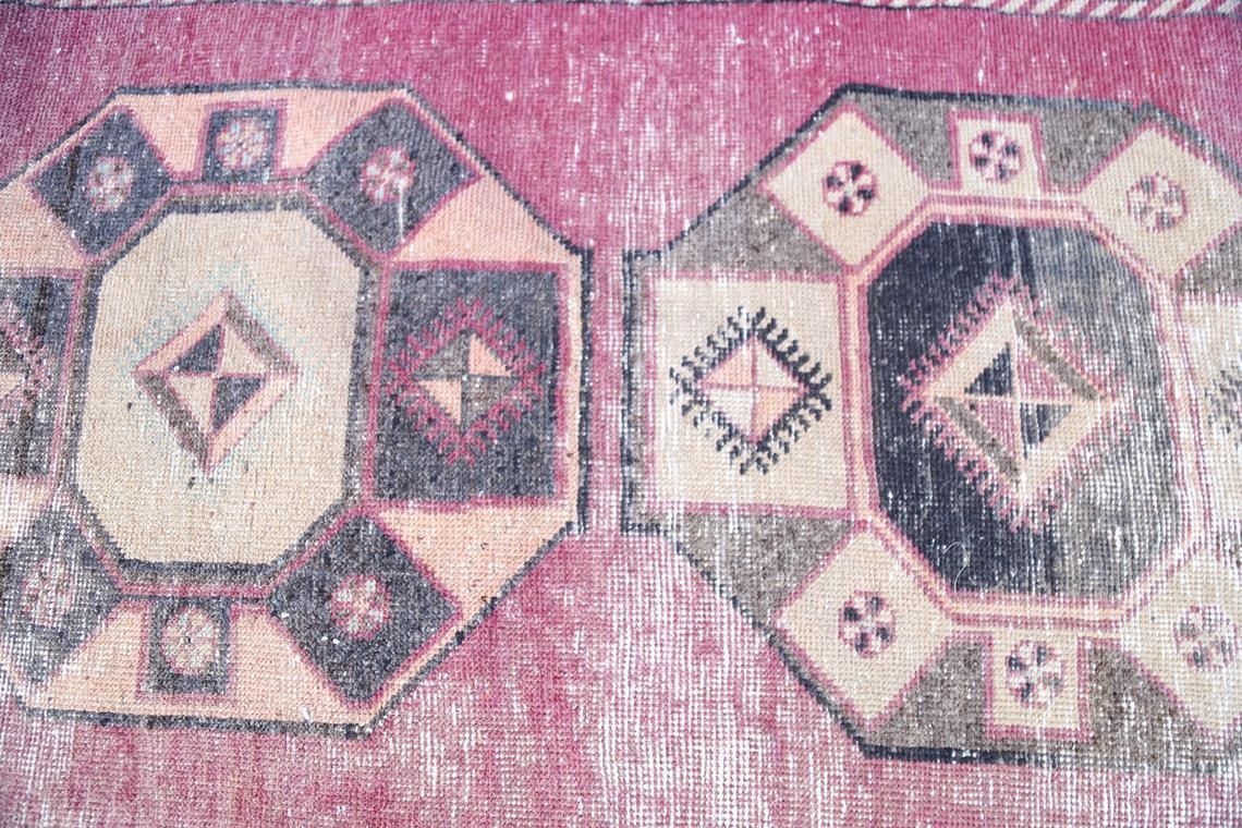 110x381 Cm Lavender, Turkish Runner Rug, Turkish Rug, Vintage Oushak Rug, Runner Rug, Home Decor, Carpet, Rug Runner, Bohemian Rug Purple photo Textiles