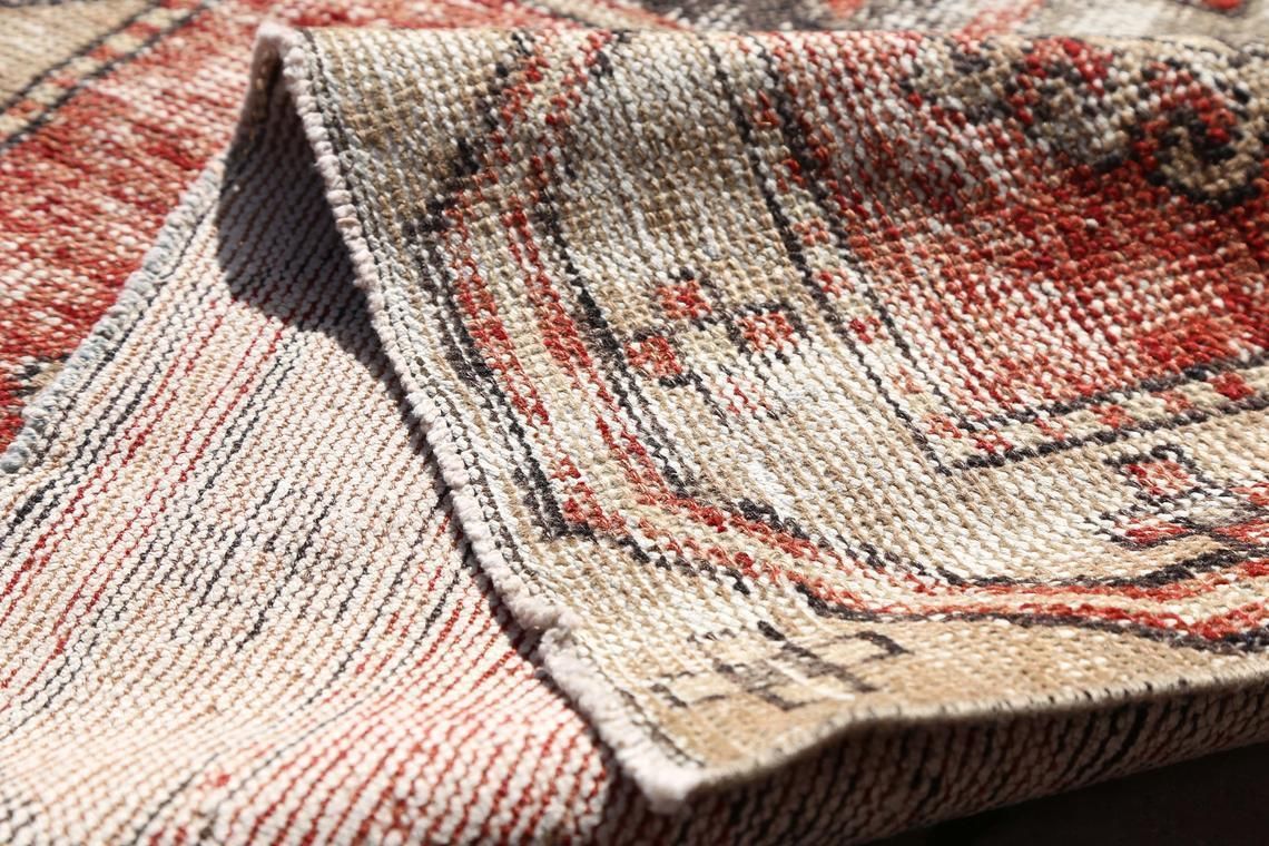 photo furniture 114x389 Cm Turkish Runner Rug, Rugs Runner, Vintage Runner, Runner Rug Red, Turkish Runner Rug, Oushak Runner, Hallway Faded Red Diamond