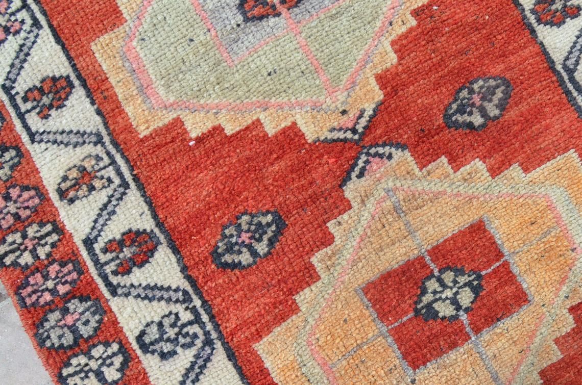 74x401 Cm Red Runner, Turkish Runner, Hallway Runner, Oushak Runner, Handmade, Wool Runner, Home Decor, Red Carpet, Vintage Runner, Red Rug photo buy