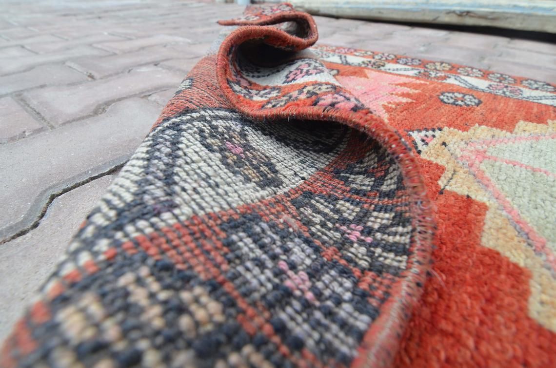 photo furniture 74x401 Cm Red Runner, Turkish Runner, Hallway Runner, Oushak Runner, Handmade, Wool Runner, Home Decor, Red Carpet, Vintage Runner, Red Rug