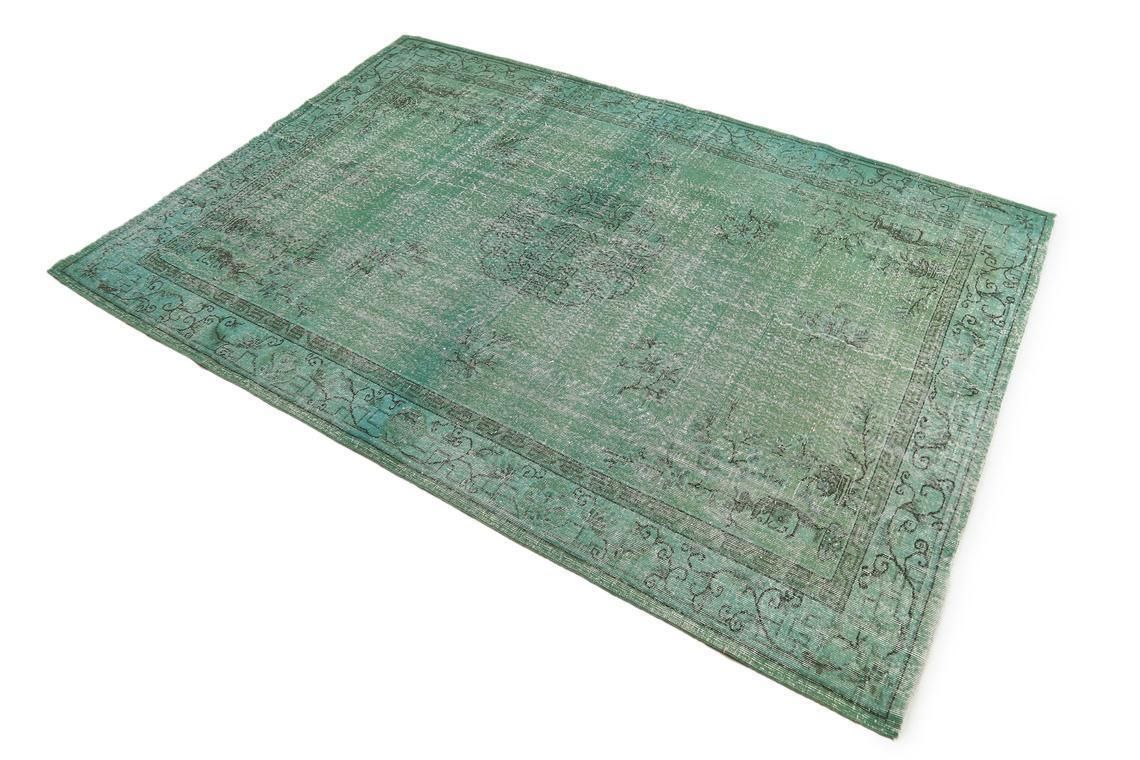 7x10.2, Teal Turkish Rug, Wool Rug, Vintage Rug, Home Decor, Area Rug, Distressed Rug, Bohemian Rug, Oushak Rug, Teal Decor, Turquoise photo for sale