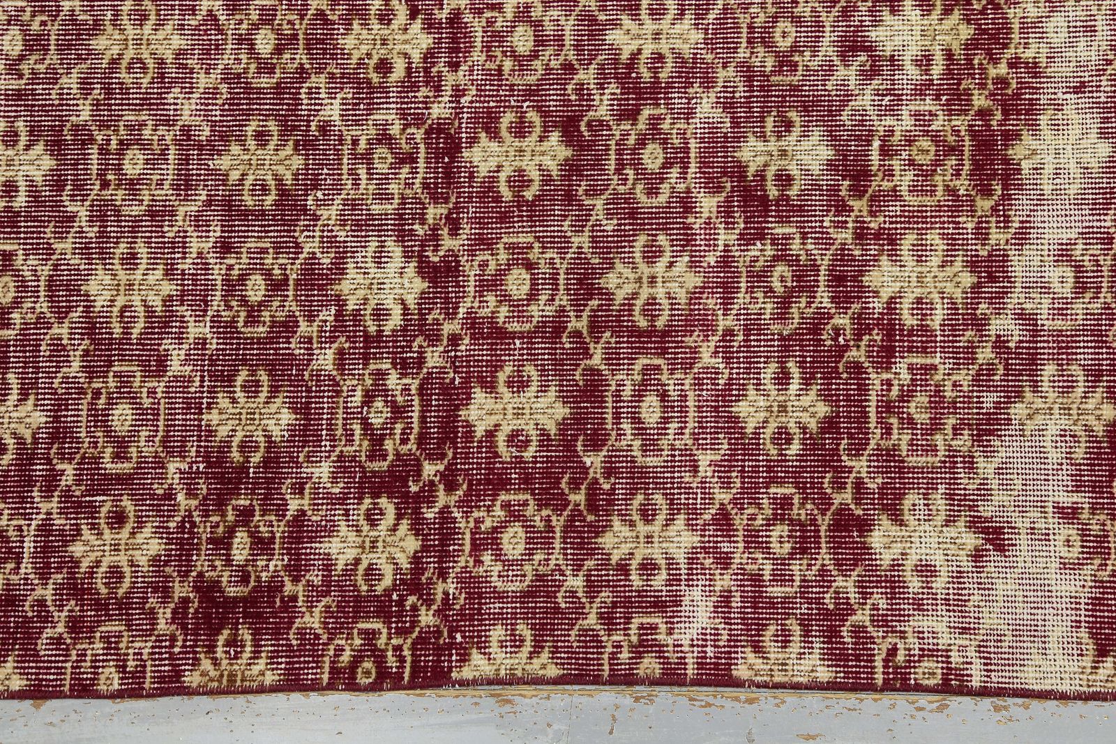 97x232 Cm Turkish Runner, Vintage Runner, Distressed, Oushak Runner, Bohemian, Wool, Red, Runner Rug, Ikat, Yellow, Rugs photo vinterior