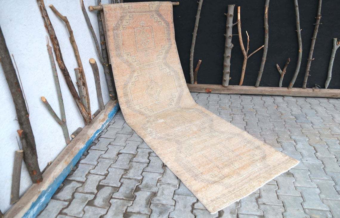 3'1x11 Ft, Rug Runner, Turkish Rug, Authentic Rug, Farmhouse Decor, Vintage Rug, Wool Rug, Bohemian Rug, Home Decor, Oushak Rug, Handmade photo for sale