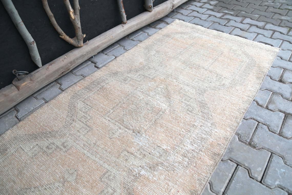 3'1x11 Ft, Rug Runner, Turkish Rug, Authentic Rug, Farmhouse Decor, Vintage Rug, Wool Rug, Bohemian Rug, Home Decor, Oushak Rug, Handmade photo vinterior