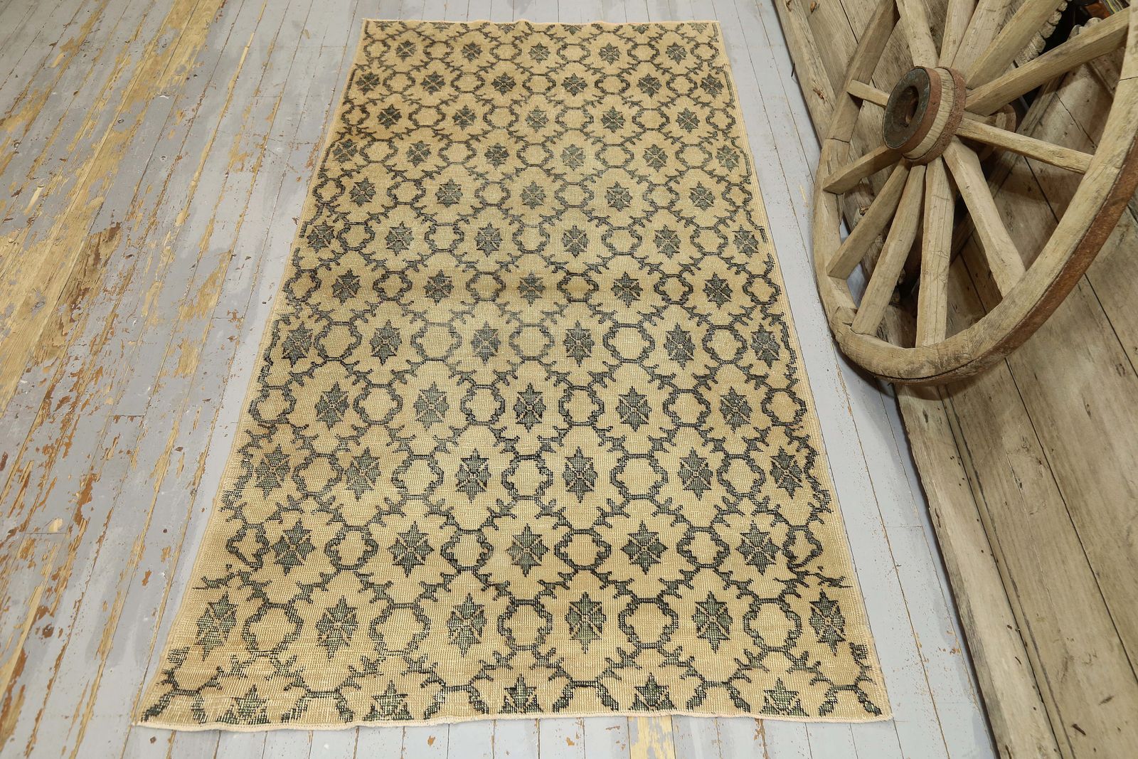 Turkish Rug, Tropic Oushak Rugs, Wool Area Rug, Colorful Rug, Bohemian Rug, Kitchen Rug