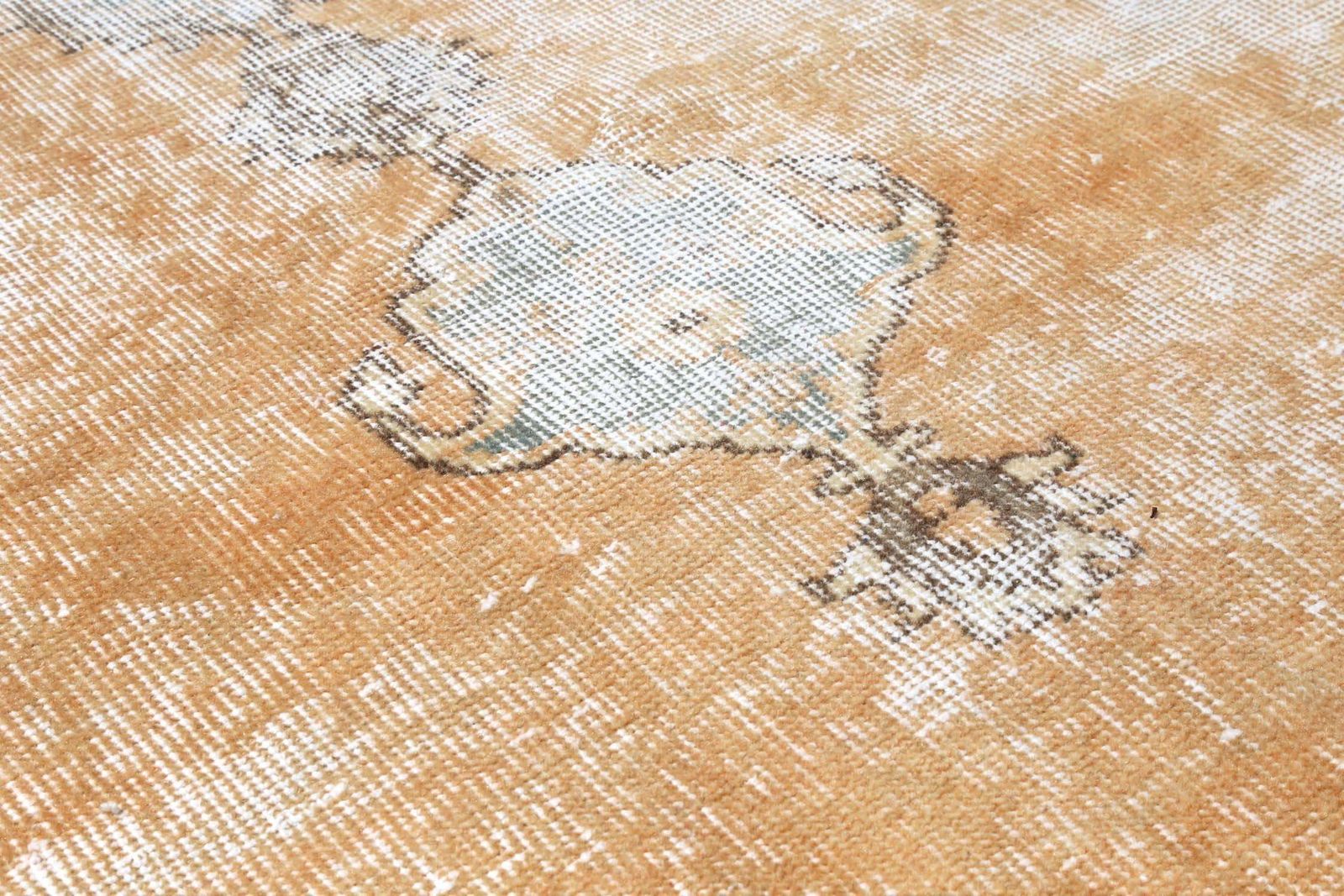 Mediterranean Area Rug, Handmade Rug, Faded Orange Oushak Rug, Anatolian Turkish Rug, Vintage Boho Chic Luxury Natural, Organic photo buy