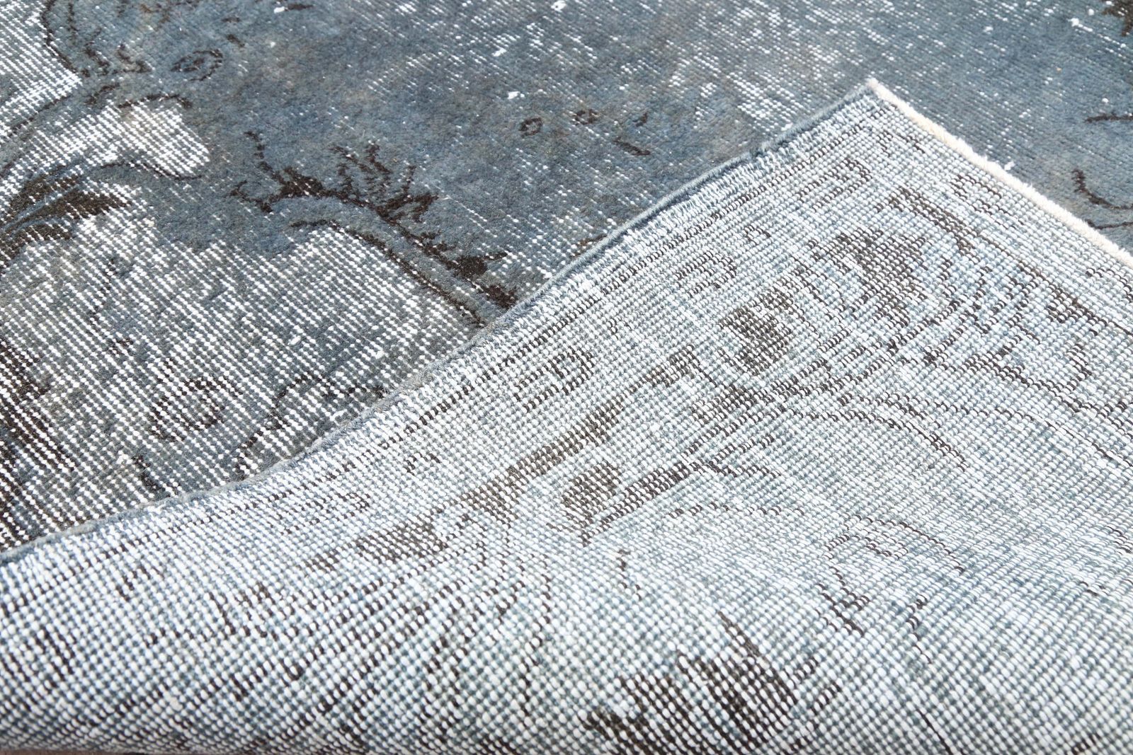 Turkish Oushak Area Rug, Blue, Anatolian Vintage Rug, Hand Knotted Rug, Traditional Turkish, Distressed Luxury Carved Blue Teal Rug photo vintage
