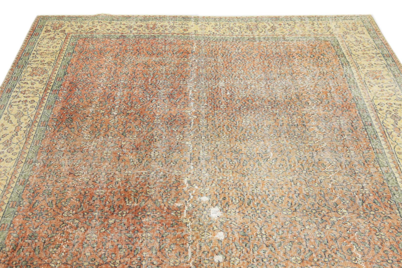 Turkish Rug, Wool Rug, Area Rug, Oriental Rug, Home Decor, Orange, Beige, Coral Orange Oushak photo 562.0
