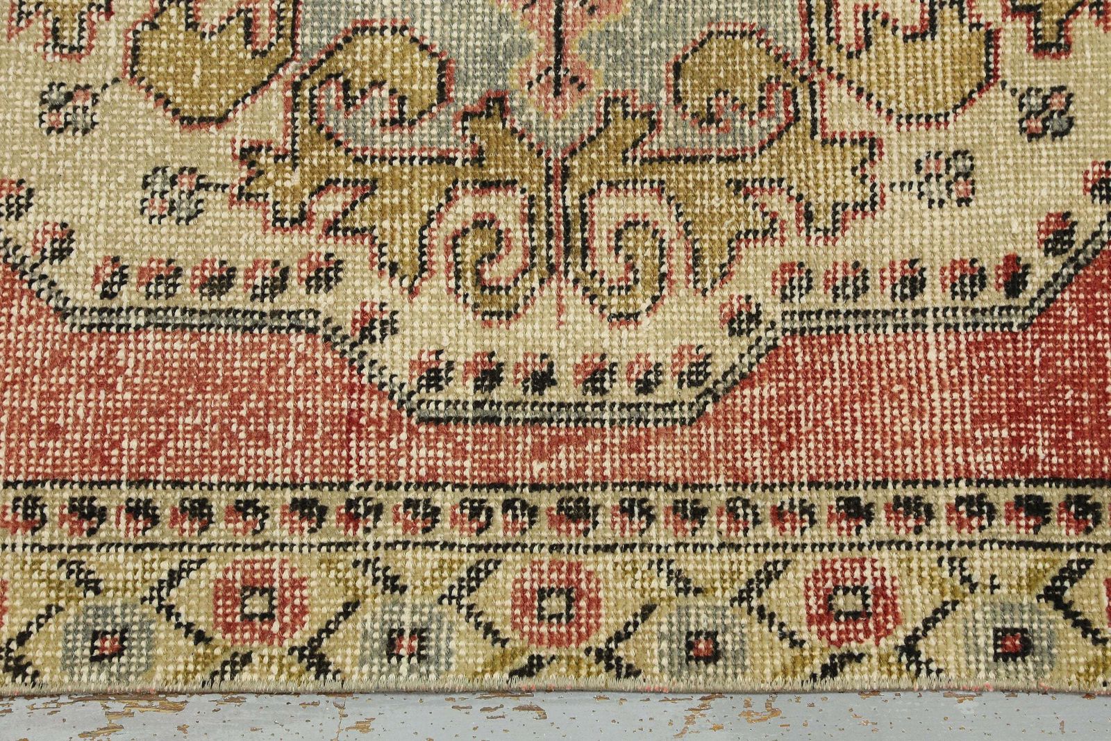 Turkish Vintage Rug, Antique Wool Rug, Oriental Rug, Home Decor, Area Rug, Tribal Bohemian Rug, Red, Beige Luxury Carpet Handmade photo vinterior