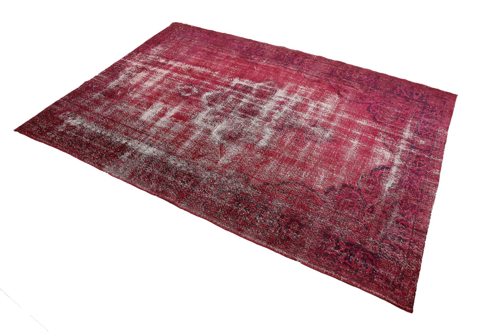 Red Rug, Claret Burgundy Wine And White, Anatolian Turkish Rug, Home Decor Rugs, Oushak Handmade, photo Textiles