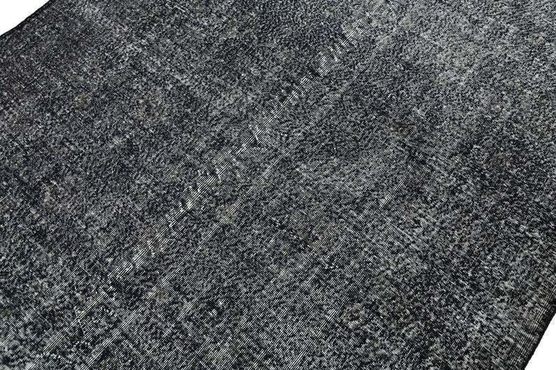 Handmade Vintage Rug, Over Sized Black Navy Blue Oushak Area Turkish Rug, 6.8x10.6, Vintage Bohemian Rug, Wool Rug, Carpet Distressed Modern photo buy
