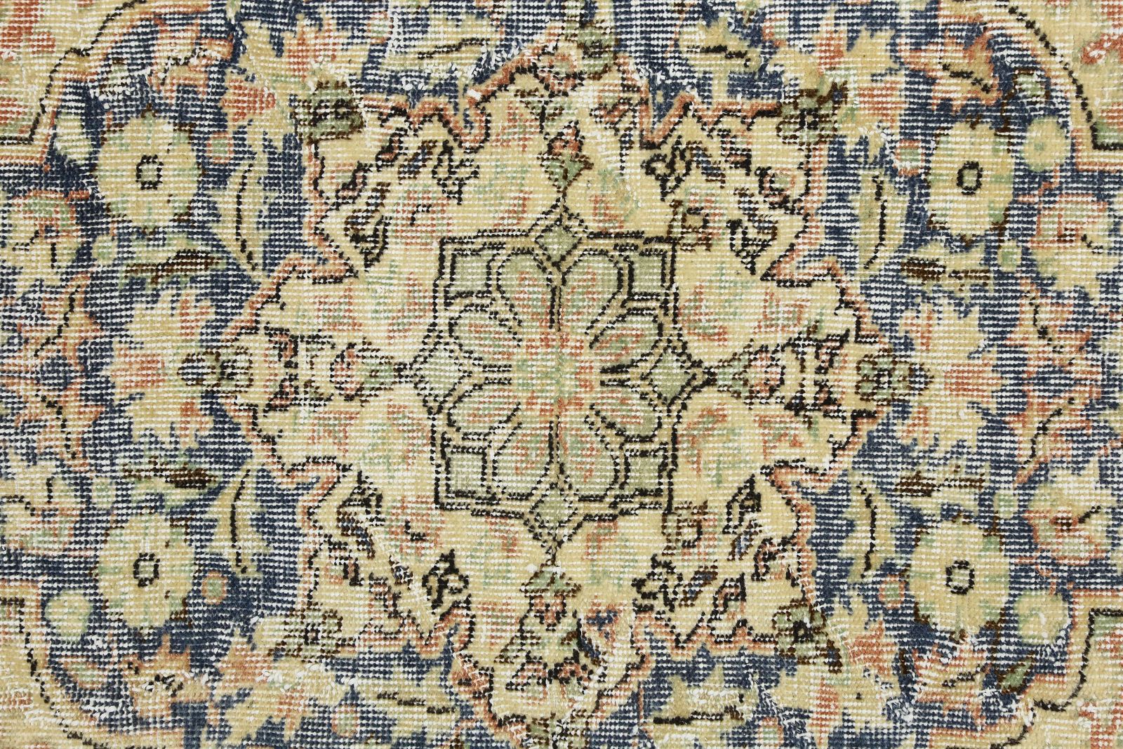 Mediterranean, Turkish Area Rug, Orange, Beige, Oushak Rug, Area Rug, Oriental Rug, Floral, Wool Rug, Distressed, Rugs photo vintage