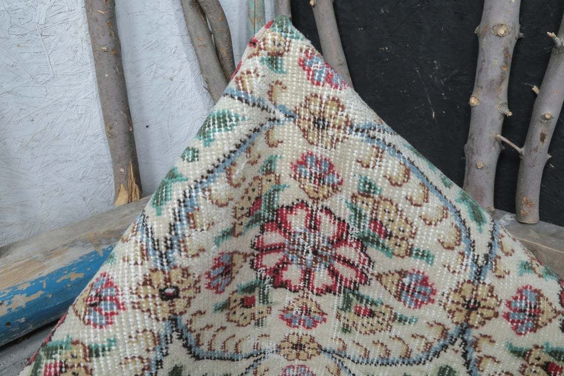 3.4x6.3 Ft, Turkish Oushak Vintage Rug, Wool Rug, Handmade, Turkey Rug, Boho Decor Rug, Nursery Rug, Flowers, All Over Floral, Authentic Rug photo vintage