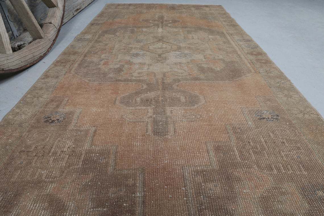 3.6x7.2 Runner Rug, Turkish Runner, Kitchen Throw Farmhouse Decor, Rugs, Area Rug, Bohemian Rug, Oriental Rug, Antique Rug, Beige Peach photo furniture