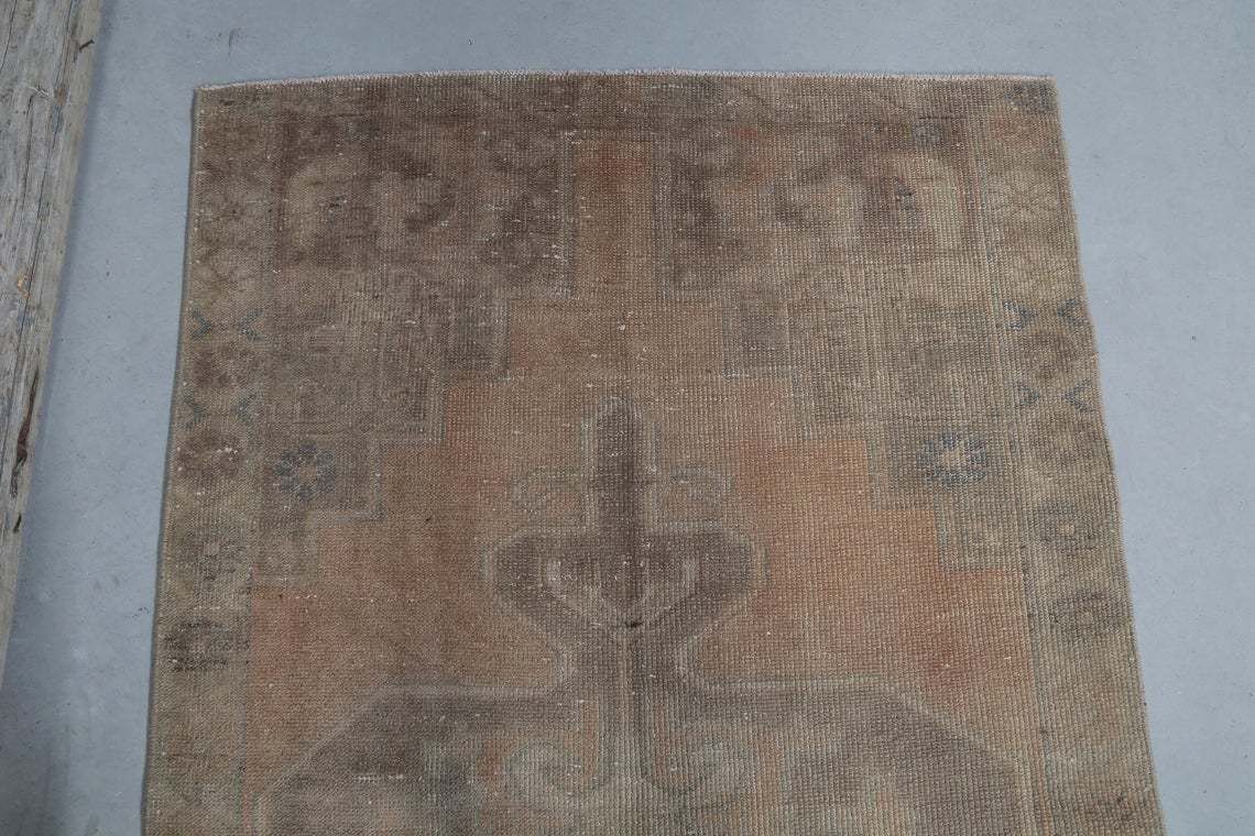 3.6x7.2 Runner Rug, Turkish Runner, Kitchen Throw Farmhouse Decor, Rugs, Area Rug, Bohemian Rug, Oriental Rug, Antique Rug, Beige Peach photo vinterior