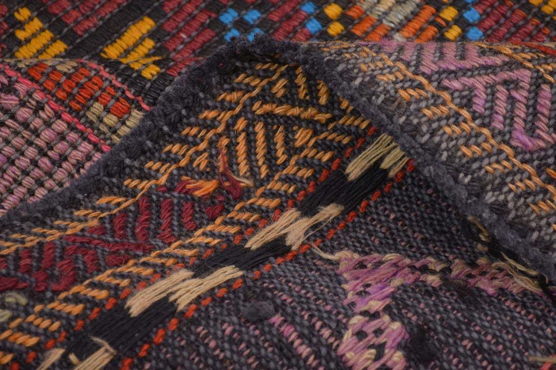 photo for sale 65x97, Turkish Kilim, Flatweave Rug, Vintage Kilim, Oushak Kilim, Handmade, Wool Kilim, Large , Area Kilim, Geometric, Manta, Orange, Blue