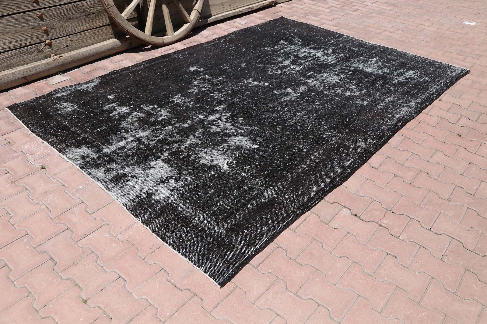 Turkish Rug, Black Oushak Rug, Area Rug, Wool Rug, Distressed Bohemian Rug, Modern Home Decor, Rugs, Distressed Rug photo furniture