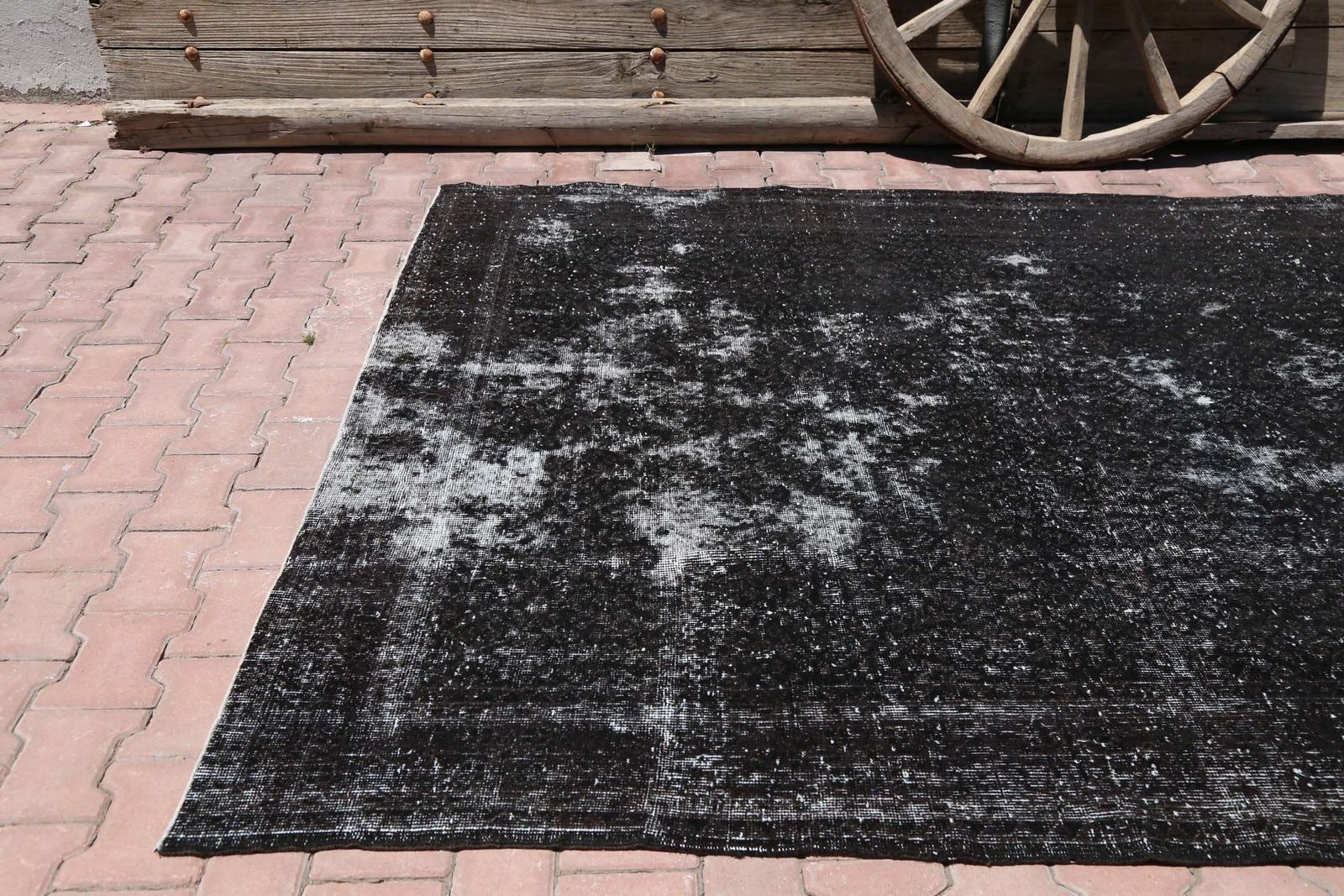 Turkish Rug, Black Oushak Rug, Area Rug, Wool Rug, Distressed Bohemian Rug, Modern Home Decor, Rugs, Distressed Rug photo Textiles