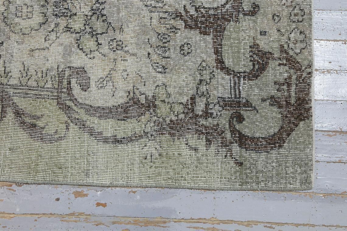 6.8x10.3, Turkish Gray Vintage Rug, Oushak Rug, Area Rug, Wool, Farmhouse Decor, Turkey Rug, Handmade, Oriental, Grey Distressed Boho Chic photo vinterior