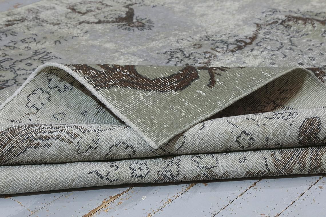 photo furniture 6.8x10.3, Turkish Gray Vintage Rug, Oushak Rug, Area Rug, Wool, Farmhouse Decor, Turkey Rug, Handmade, Oriental, Grey Distressed Boho Chic