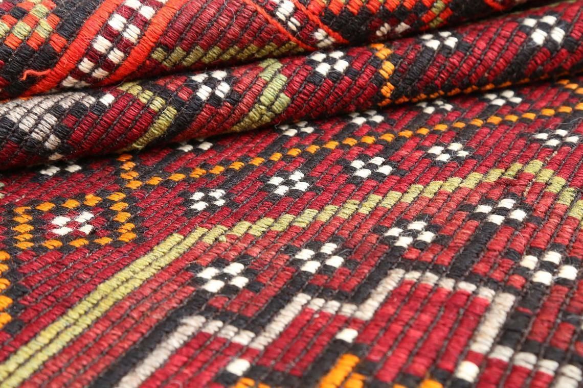 6.8x11.2, Flatweave Rug, Red Burgundy Claret Kilim Turkish Vintage Handwoven Traditional Rug, Area Rug, Wool Rug, Oriental Rug, Turkey Rug photo vinterior