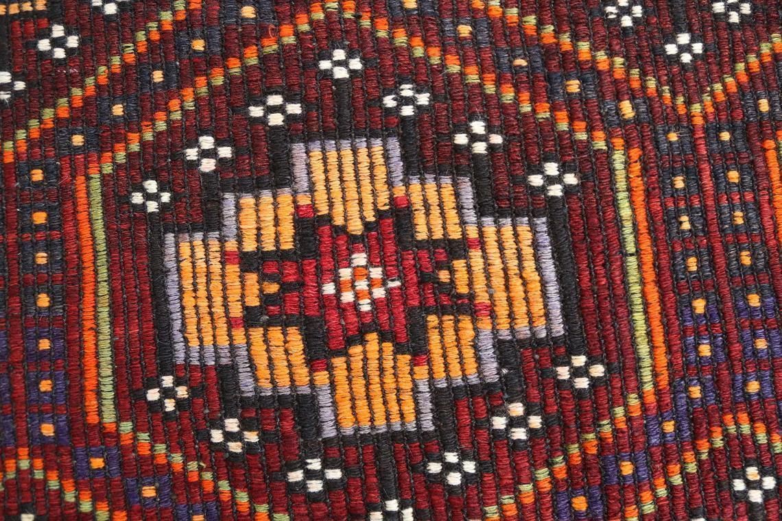6x10.6 Flatweave Kilim Rug, Turkish Vintage Rug, Oushak Rug, Geometric Rug, Area Rug, Wool Rug, Oriental Rug, Turkey Rug, Diamond Red Rug photo Textiles