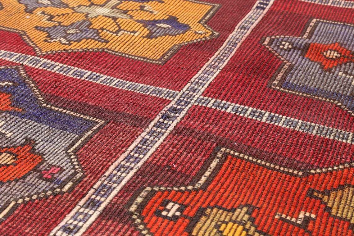 6.7x11.2, Flatweave Rug, Kilim, Turkish Rug, Kilim Rug, Area Rug, Vintage Rug, Oushak Rug, Rugs, Traditional Rug, Wool, Home Decor, Turkey photo 1038.0