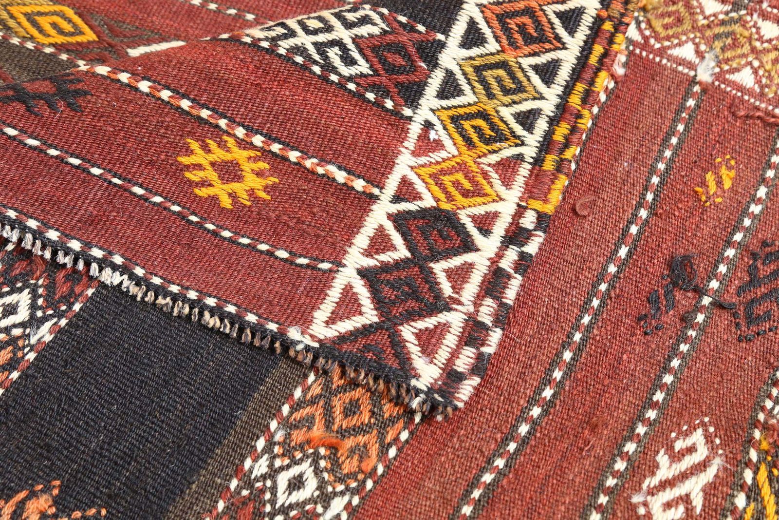 photo furniture Turkish Kilim, Flatweave, Vintage Oushak, Wool, Handmade, Area Rug, Room Decor, Turkish, Red, Yellow Diamond